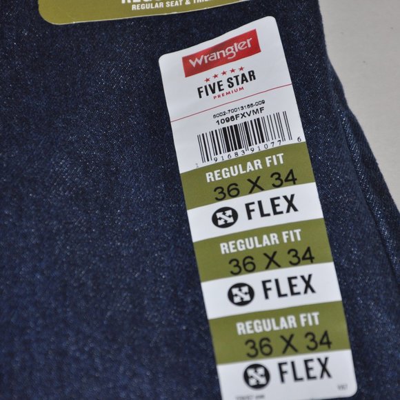 Wrangler Regular Flex Comfort Men's Blue Jeans Size 36 x 34 - Picture 5 of 11